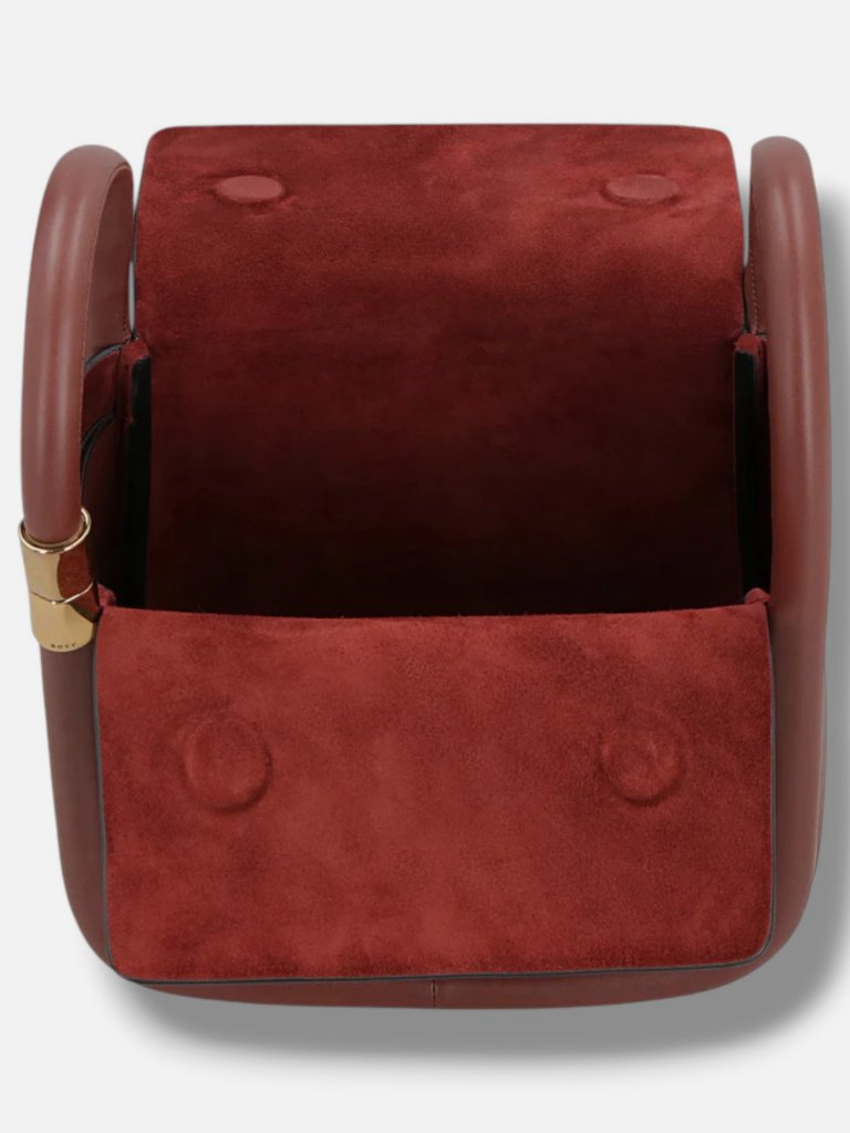 Boyy Women's Red Calfskin Leather Suede Gold-Tone Wonton 20 Shoulder Bag — image 3 of 4
